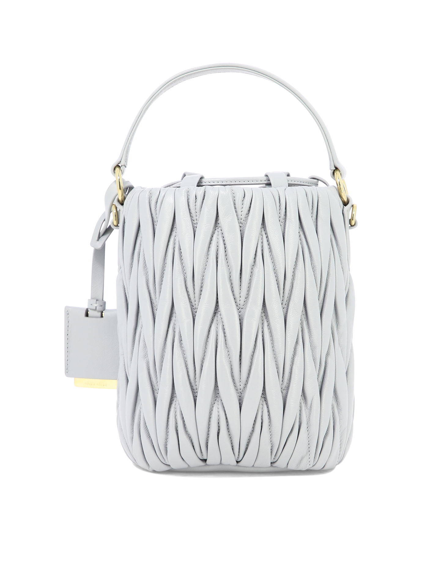 MIU MIU Matelassé nappa leather bucket bag